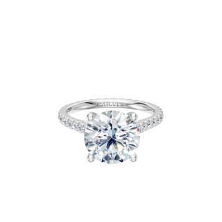 4 Carat Round Brilliant Diamond Engagement Ring in 18K White Gold
