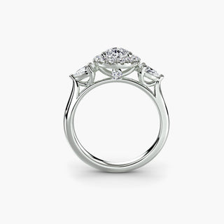 Three-Stone Ring with Halo