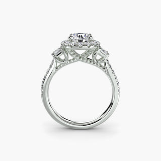 Three-Stone Ring with Halo 2