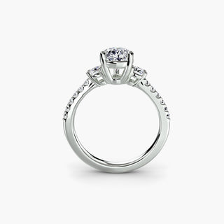Three-Stone Ring with Pavé Band 5