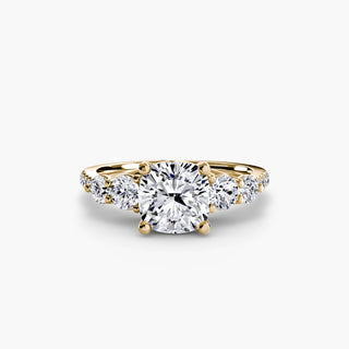 Five Stone Ring with Pavé Band