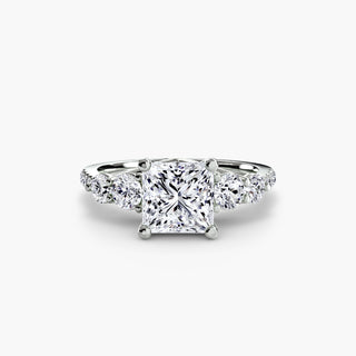 Five Stone Ring with Pavé Band